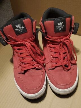Supra Red High-Top Skate Shoes